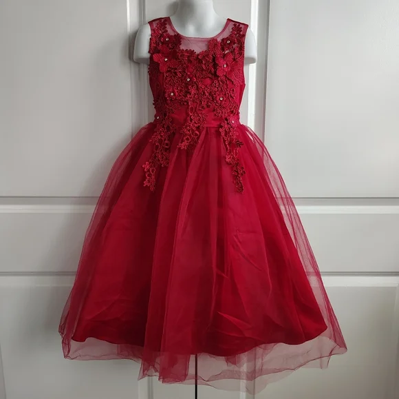 Red Princess Dress with Crown